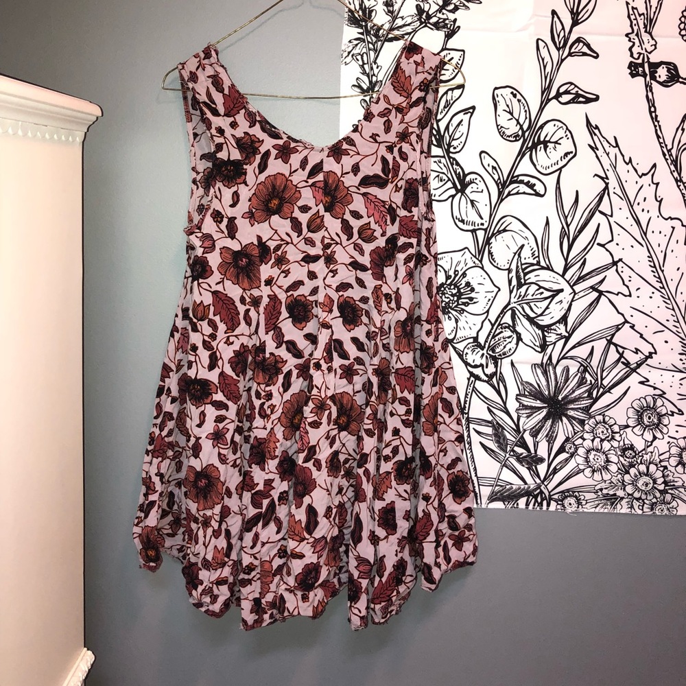 Brown and red floral sundress